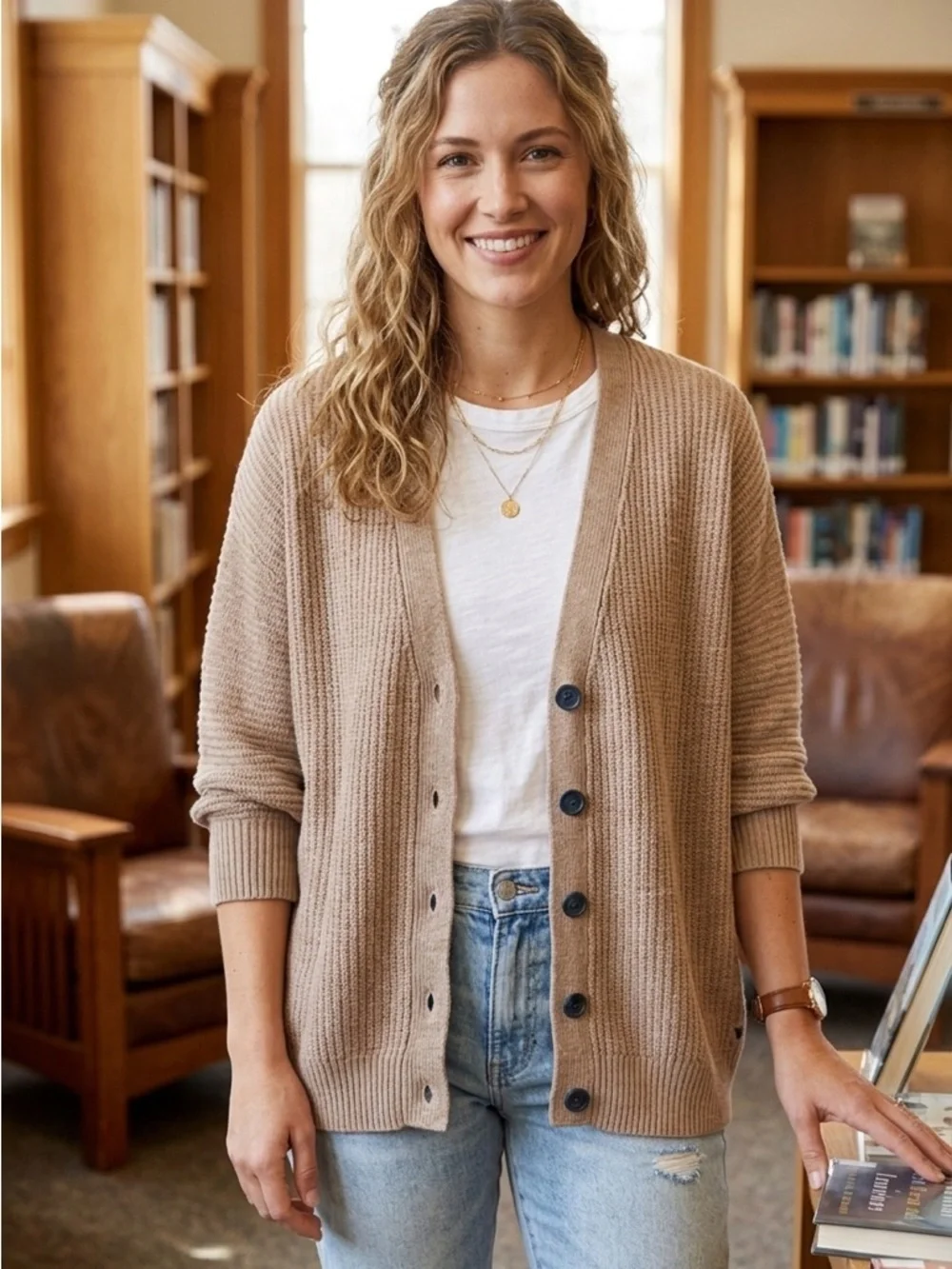 American Eagle Outfitters | Taupe Elbow Length Cardigan Sweater | Sz M